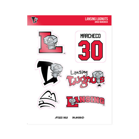 Lansing Lugnuts - MILB Baseball : Jorge Marcheco - Sticker Sheet-0