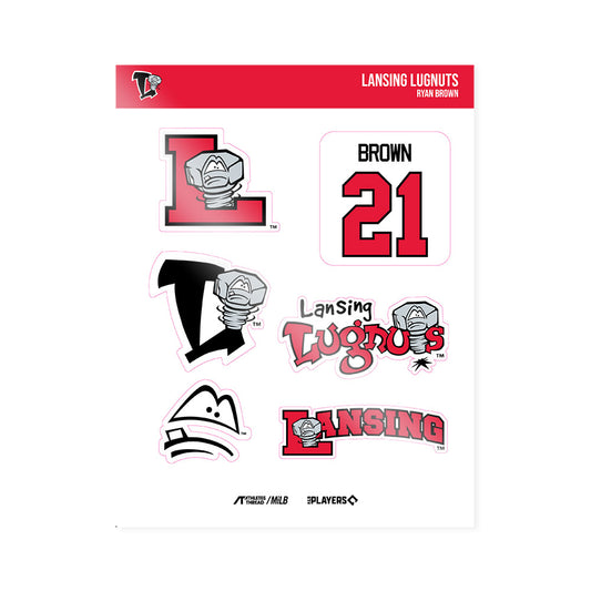 Lansing Lugnuts - MILB Baseball : Ryan Brown - Sticker Sheet-0