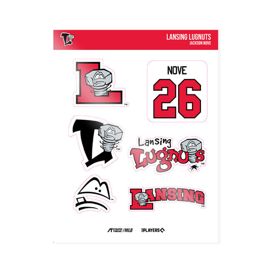 Lansing Lugnuts - MILB Baseball : Jackson Nove - Sticker Sheet-0