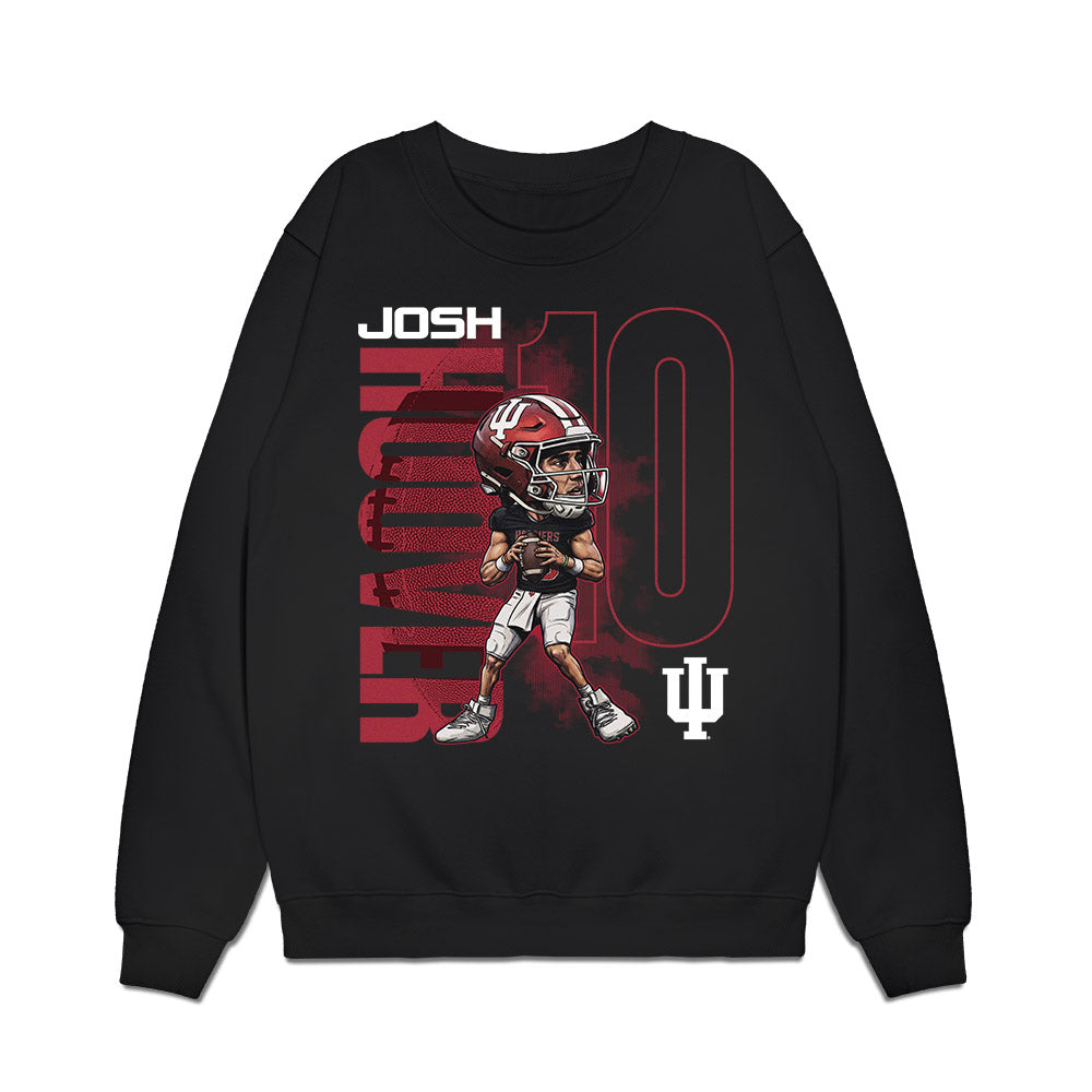 Indiana - NCAA Football : Josh Hoover - Caricature Premium Crewneck Sweatshirt-0