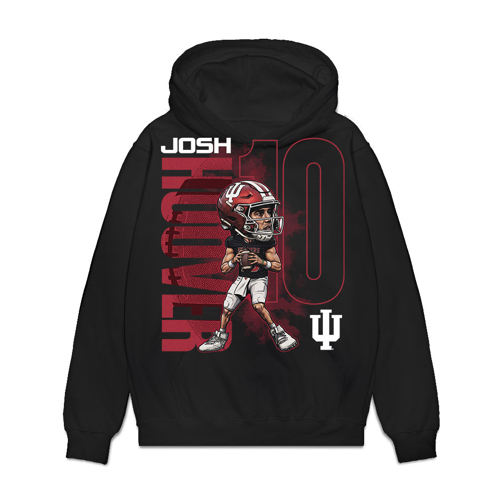Indiana - NCAA Football : Josh Hoover - Caricature Premium Hooded Sweatshirt-1