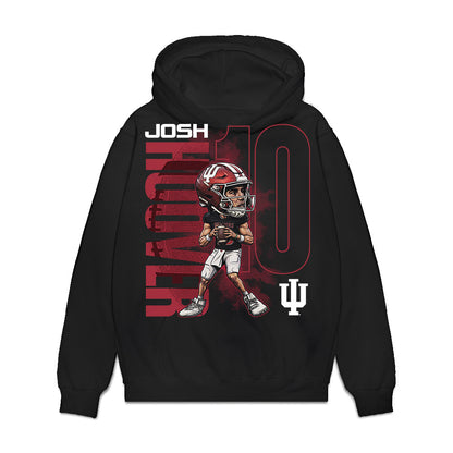 Indiana - NCAA Football : Josh Hoover - Caricature Premium Hooded Sweatshirt-1