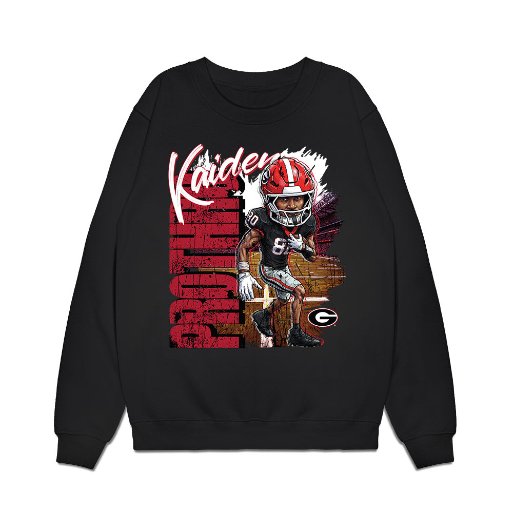 Georgia - NCAA Football : Kaiden Prothro - Caricature Premium Crewneck Sweatshirt-0