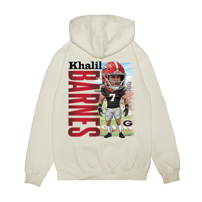 Georgia - NCAA Football : Khalil Barnes - Caricature Premium Hooded Sweatshirt-1