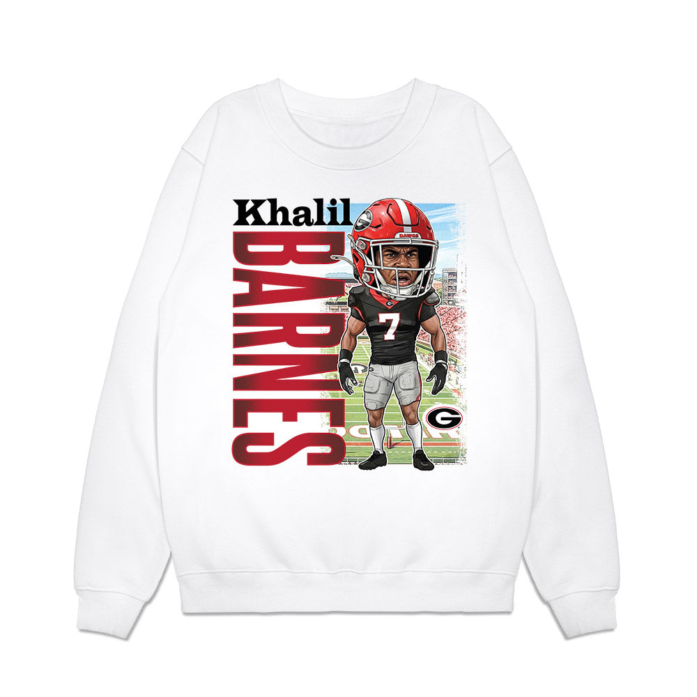 Georgia - NCAA Football : Khalil Barnes - Caricature Premium Crewneck Sweatshirt-0