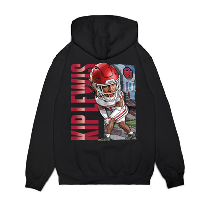 Oklahoma - NCAA Football : Kip Lewis - Caricature Premium Hooded Sweatshirt-1