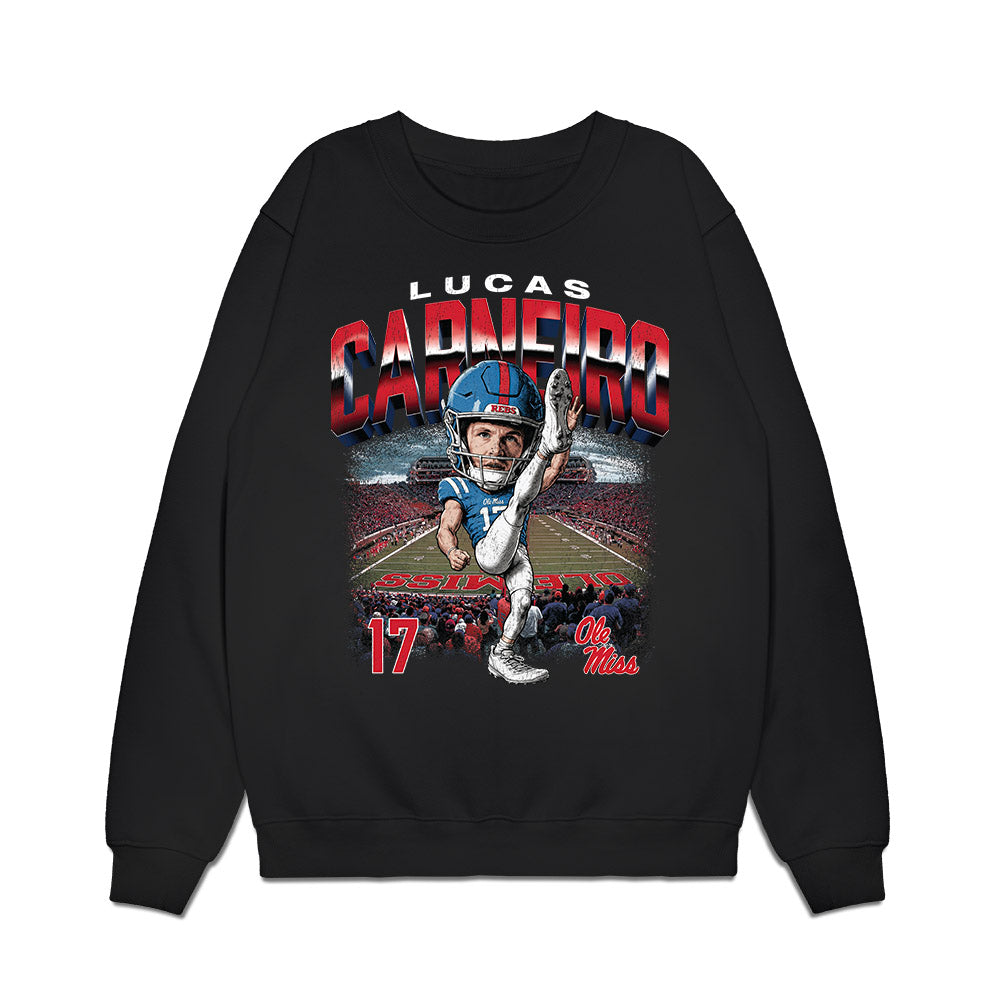 Ole Miss - NCAA Football : Lucas Carneiro - Caricature Premium Crewneck Sweatshirt-0