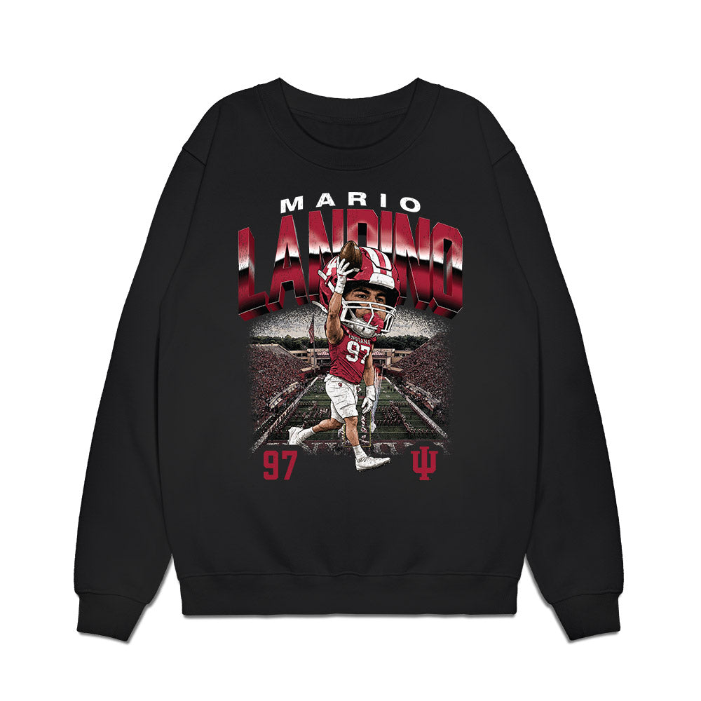 Indiana - NCAA Football : Mario Landino - Bobble Head Premium Crewneck Sweatshirt-0