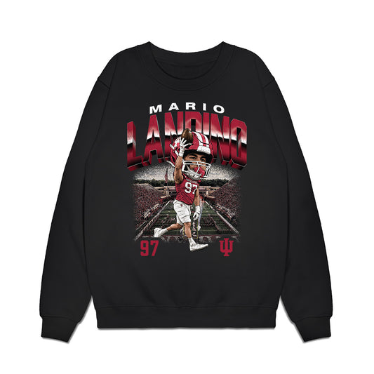 Indiana - NCAA Football : Mario Landino - Bobble Head Premium Crewneck Sweatshirt-0