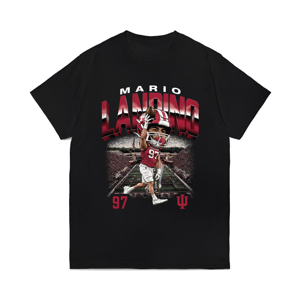 Indiana - NCAA Football : Mario Landino - Bobble Head Comfort Colors T-Shirt-0