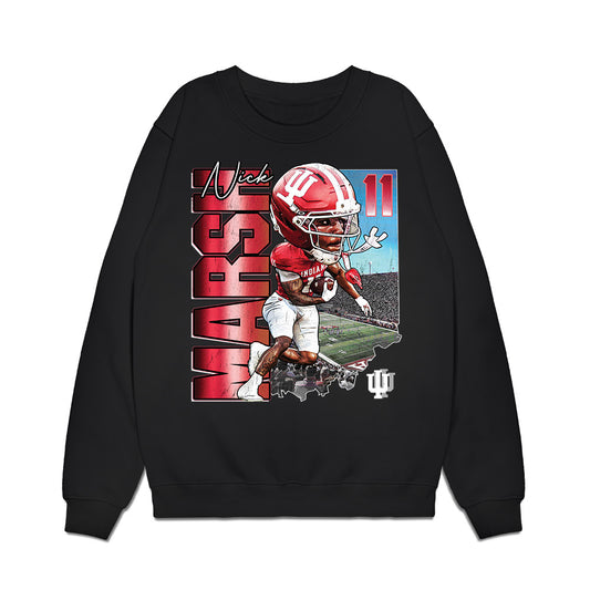 Indiana - NCAA Football : Nick Marsh - Caricature Premium Crewneck Sweatshirt-0