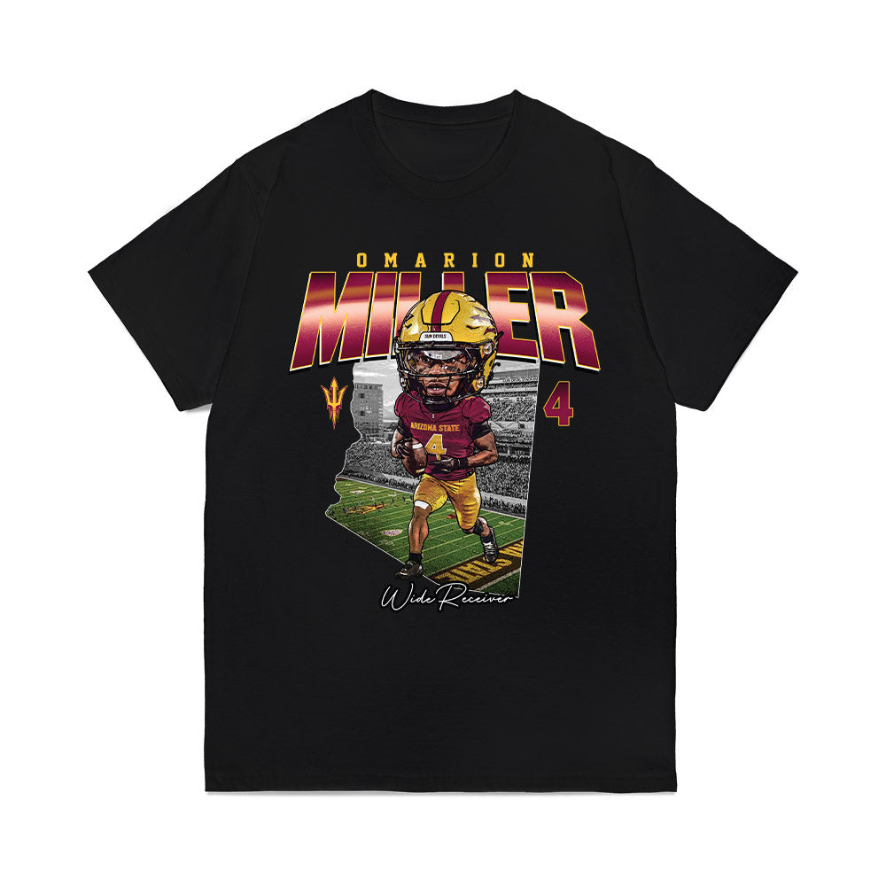 Arizona State - NCAA Football : Omarion Miller - Caricature Comfort Colors T-Shirt-0