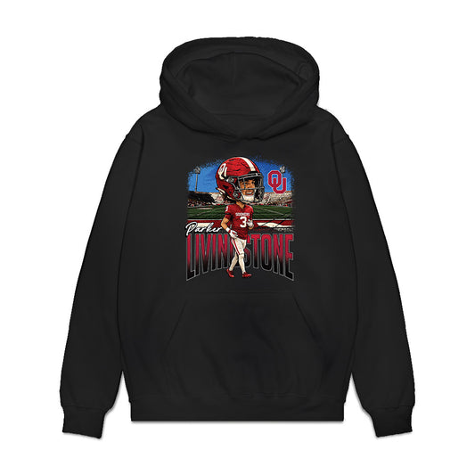 Oklahoma - NCAA Football : Parker Livingstone - Caricature Premium Hooded Sweatshirt-0