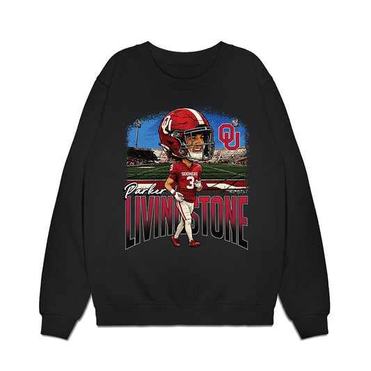 Oklahoma - NCAA Football : Parker Livingstone - Caricature Premium Crewneck Sweatshirt-0