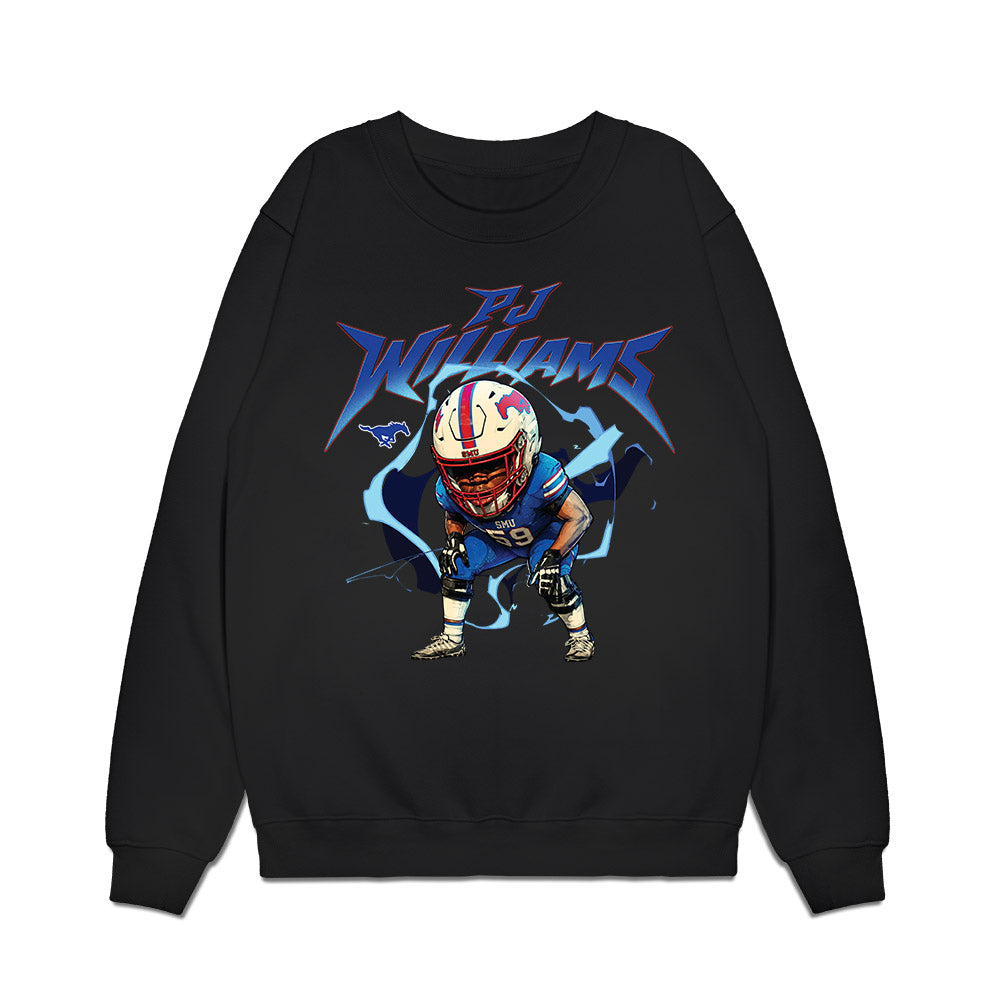 SMU - NCAA Football : Pj Williams - Bobble Head Premium Crewneck Sweatshirt-0