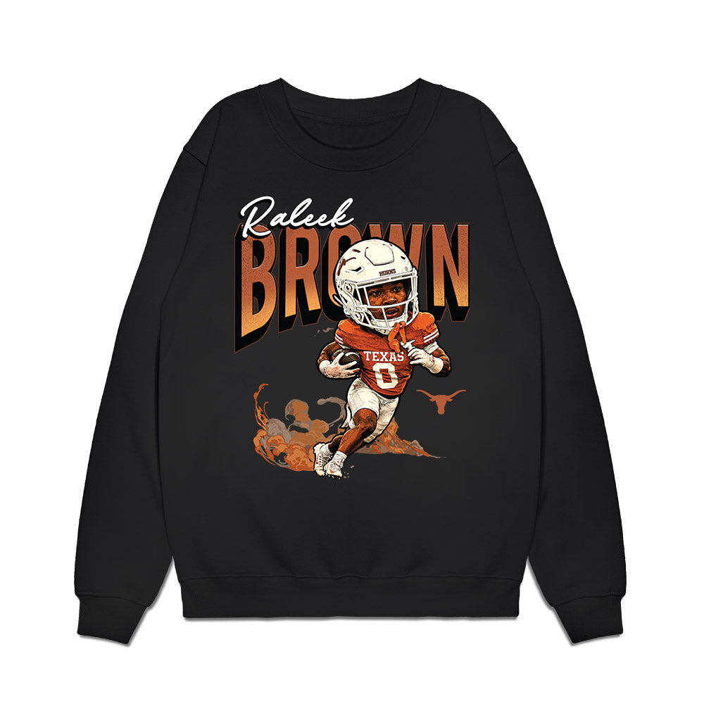 Texas - NCAA Football : Raleek Brown - Caricature Premium Crewneck Sweatshirt-0