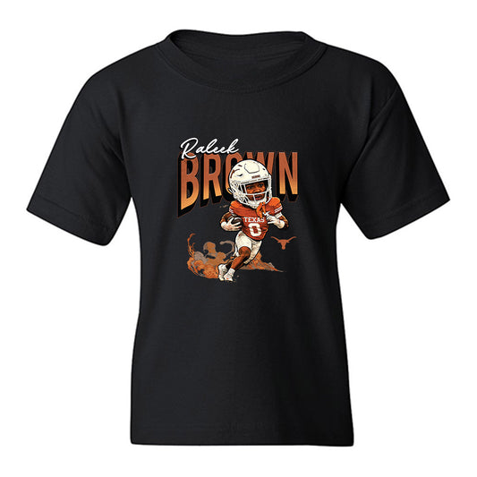 Texas - NCAA Football : Raleek Brown - Caricature Youth T-Shirt-0