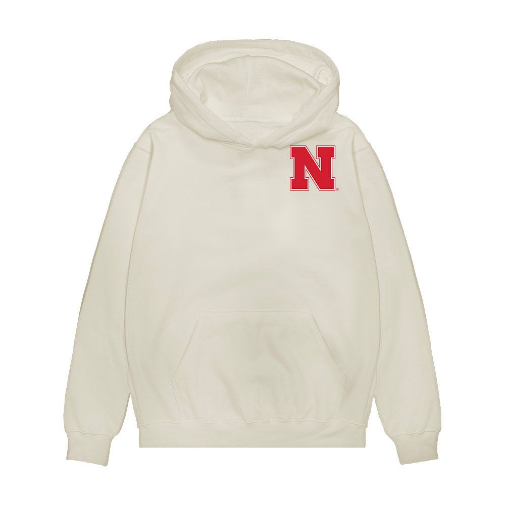 Nebraska - NCAA Football : Luke Lindenmeyer - Caricature Premium Hooded Sweatshirt-0