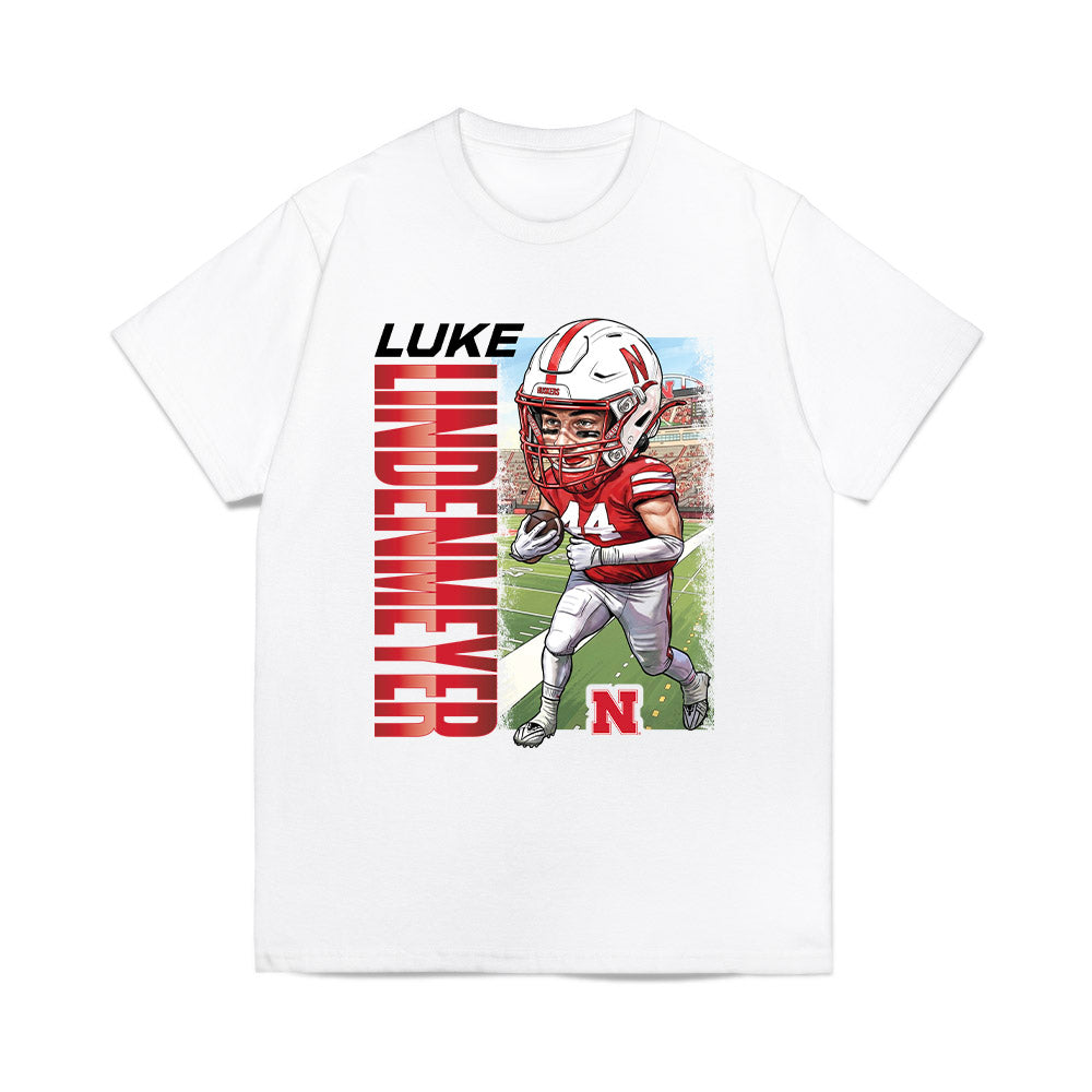 Nebraska - NCAA Football : Luke Lindenmeyer - Caricature Comfort Colors T-Shirt-0