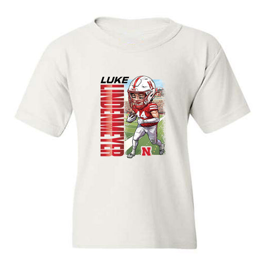 Nebraska - NCAA Football : Luke Lindenmeyer - Caricature Youth T-Shirt-0