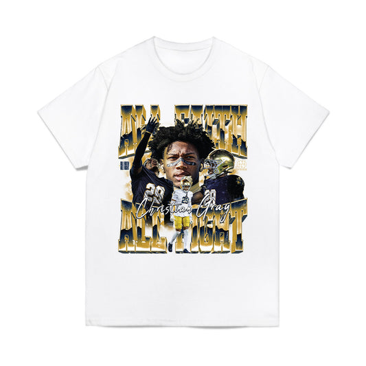 Notre Dame - NCAA Football : Christian Gray - Collage Comfort Colors T-Shirt-0