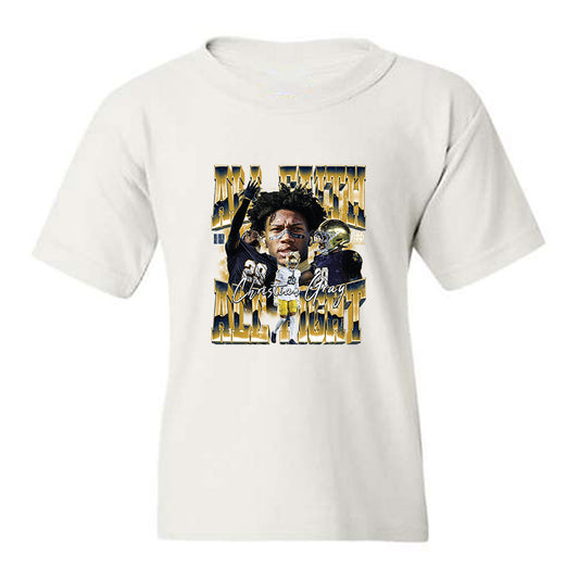 Notre Dame - NCAA Football : Christian Gray - Collage Youth T-Shirt-0