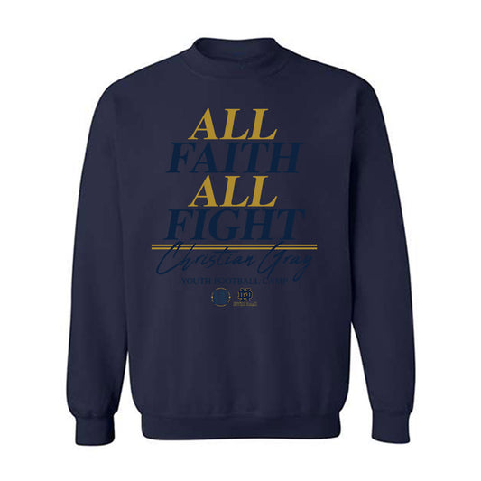 Notre Dame - NCAA Football : Christian Gray - Youth Football Camp Crewneck Sweatshirt-0