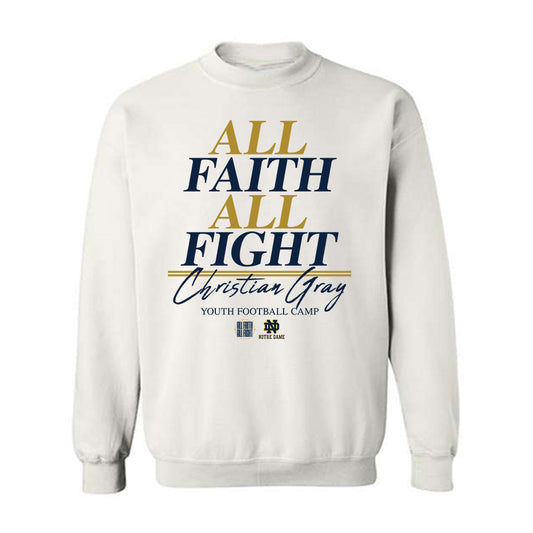 Notre Dame - NCAA Football : Christian Gray - Youth Football Camp Crewneck Sweatshirt-0