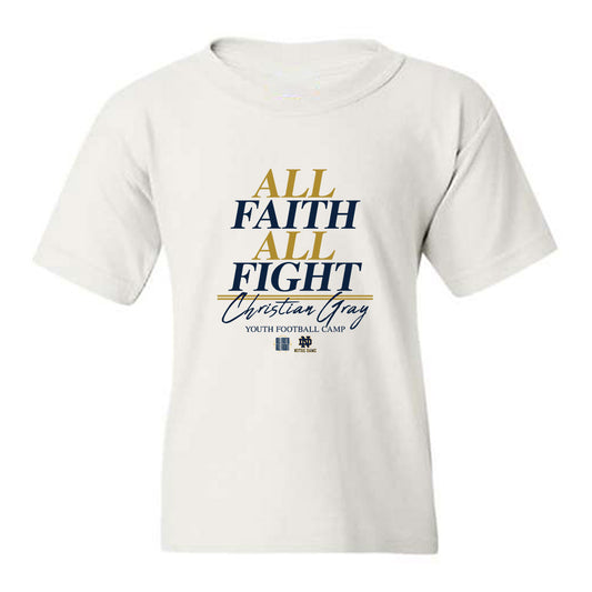 Notre Dame - NCAA Football : Christian Gray - Youth Football Camp Youth T-Shirt-0
