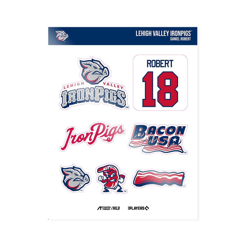 Lehigh IronPigs - MILB Baseball : Daniel Robert - Sticker Sheet-0