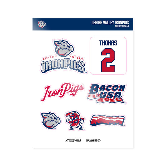 Lehigh IronPigs - MILB Baseball : Colby Thomas - Sticker Sheet-0