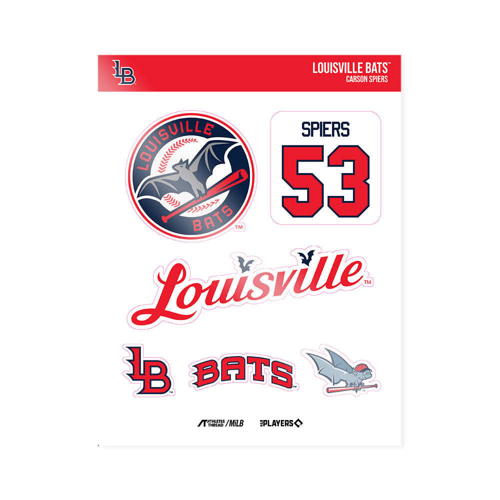 Louisville Bats - MILB Baseball : Carson Spiers - Sticker Sheet-0