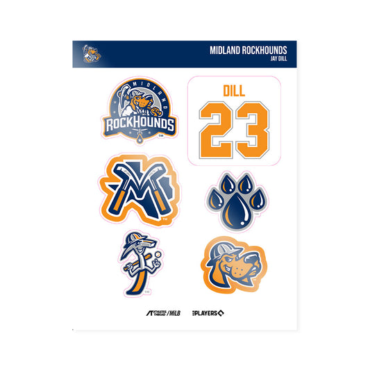 Midland RockHounds - MILB Baseball : Jay Dill - Sticker Sheet-0