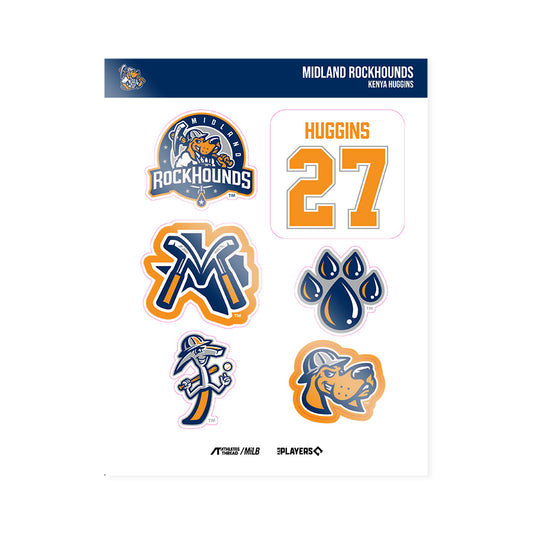 Midland RockHounds - MILB Baseball : Kenya Huggins - Sticker Sheet-0