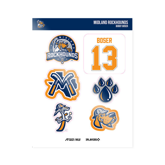 Midland RockHounds - MILB Baseball : Bobby Boser - Sticker Sheet-0