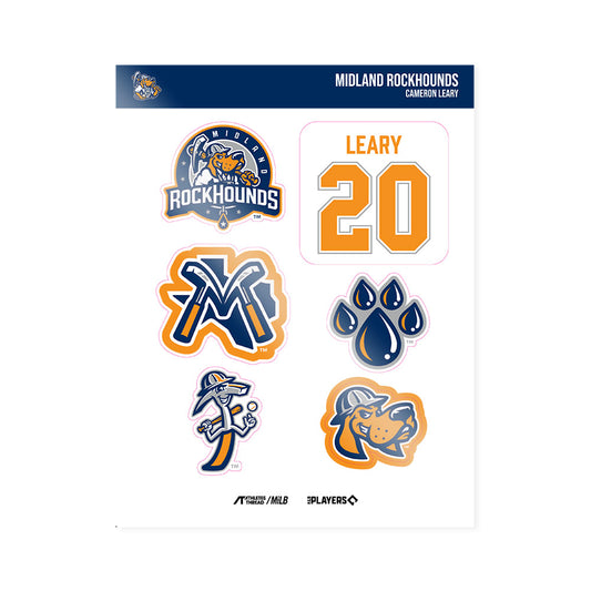Midland RockHounds - MILB Baseball : Cameron Leary - Sticker Sheet-0