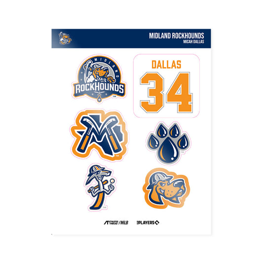 Midland RockHounds - MILB Baseball : Micah Dallas - Sticker Sheet-0