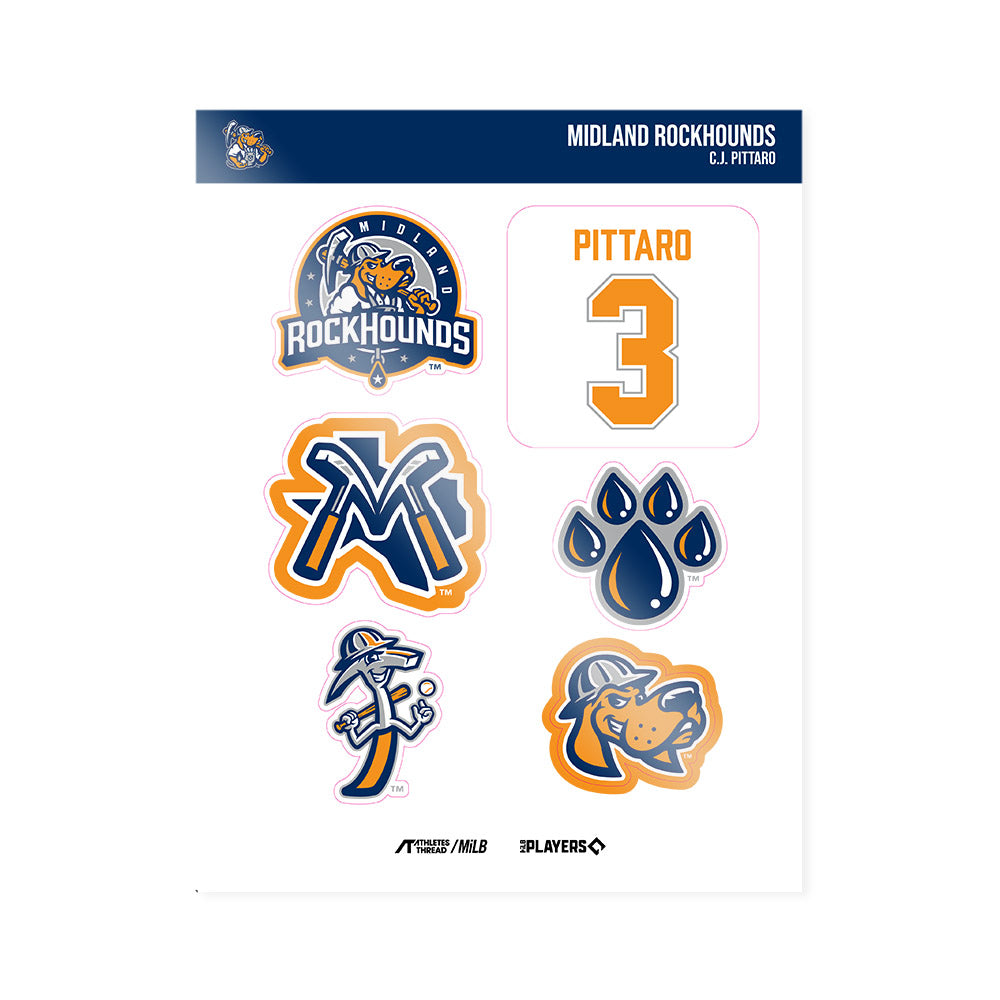 Midland RockHounds - MILB Baseball : C.J. Pittaro - Sticker Sheet-0