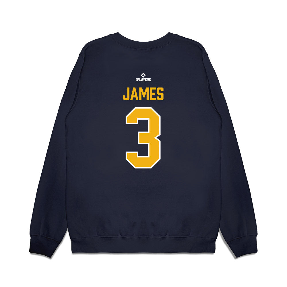 Montgomery Biscuits - MILB Baseball : Kamren James - Premium Crewneck Sweatshirt-1