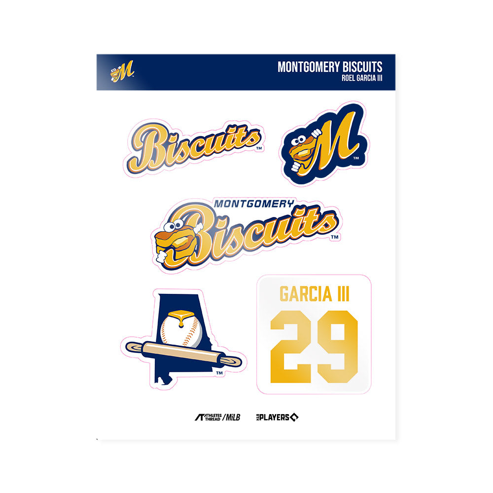 Montgomery Biscuits - MILB Baseball : Roel Garcia III - Sticker Sheet-0