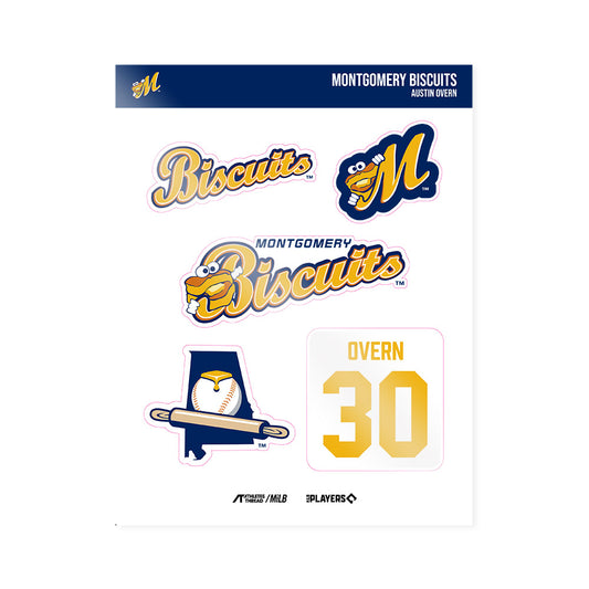 Montgomery Biscuits - MILB Baseball : Austin Overn - Sticker Sheet-0