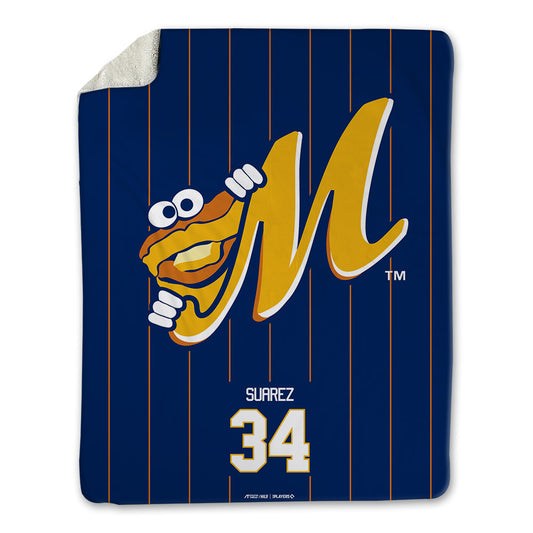 Montgomery Biscuits - MILB Baseball : Santiago Suarez - Blanket-0