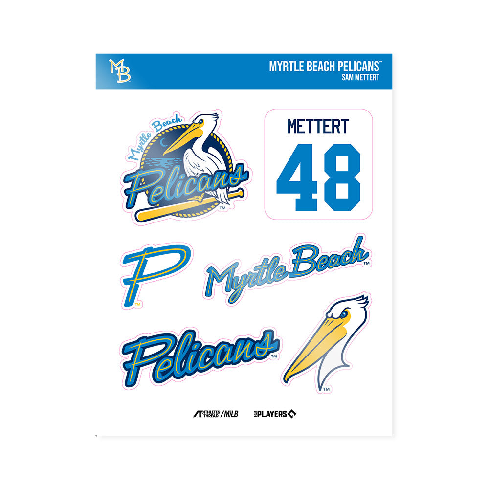 MB Pelicans - MILB Baseball : Sam Mettert - Sticker Sheet-0