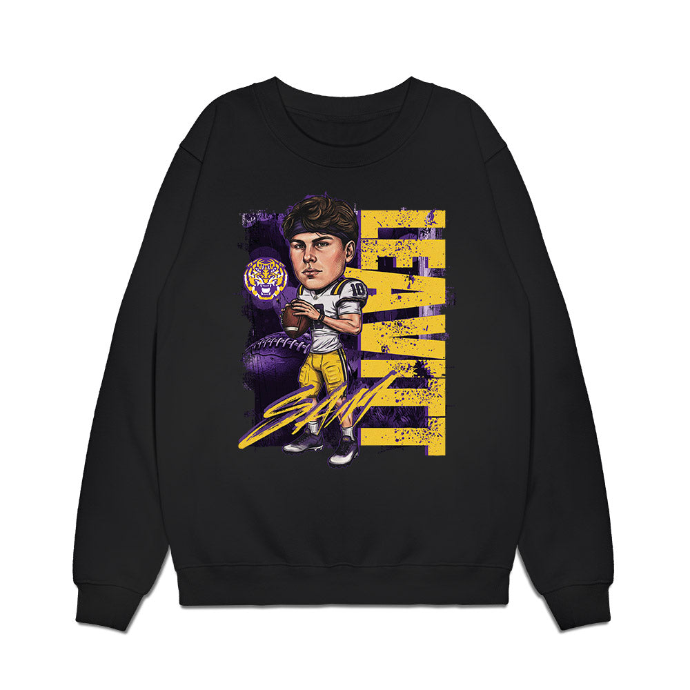 LSU - NCAA Football : Sam Leavitt - Bobble Head Premium Crewneck Sweatshirt-0