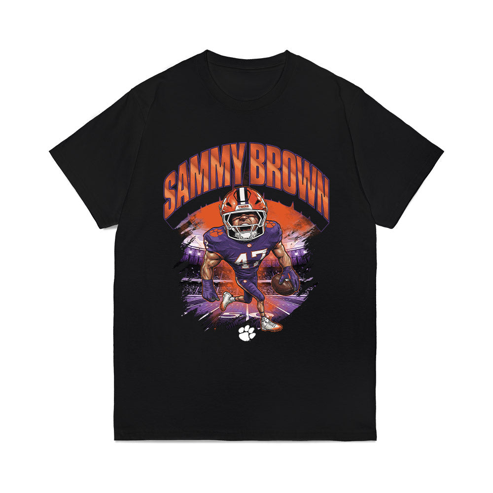 Clemson - NCAA Football : Sammy Brown - Caricature Comfort Colors T-Shirt-0