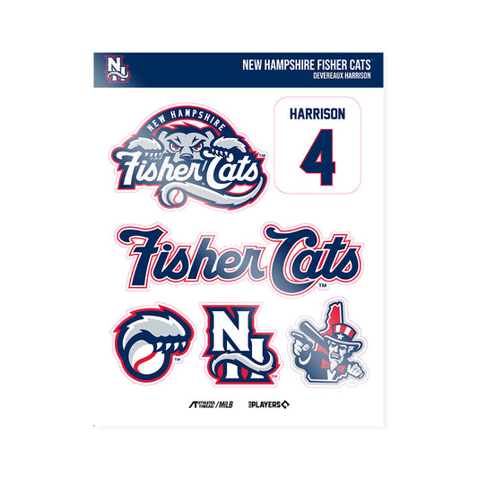 NH Fisher Cats - MILB Baseball : Devereaux Harrison - Sticker Sheet-0