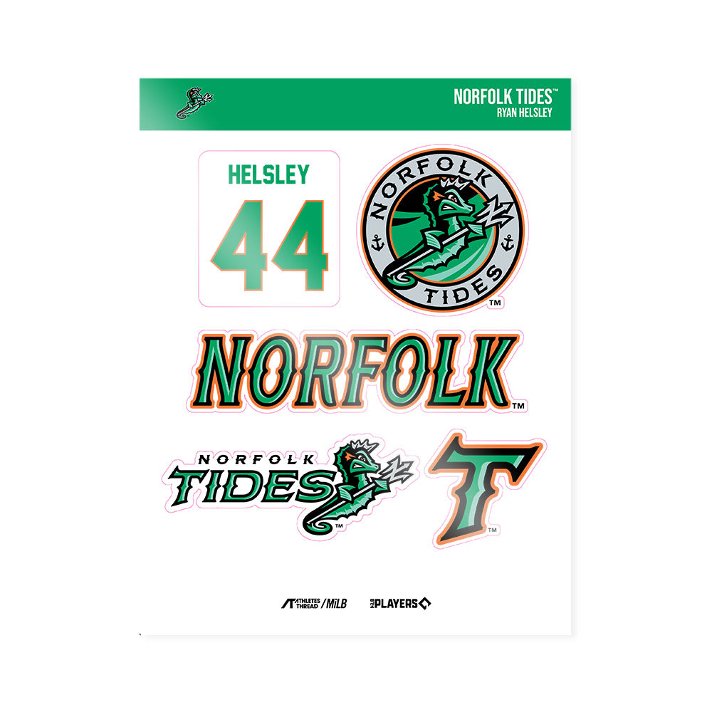 Norfolk Tides - MILB Baseball : Ryan Helsley - Sticker Sheet-0
