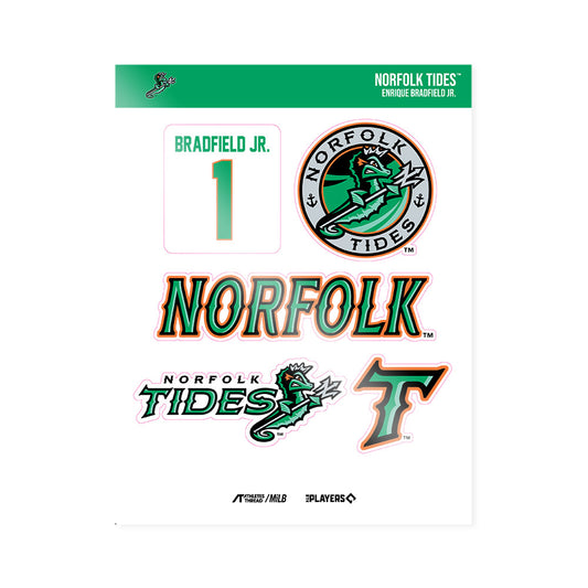 Norfolk Tides - MILB Baseball : Enrique Bradfield Jr. - Sticker Sheet-0