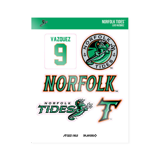 Norfolk Tides - MILB Baseball : Luis Vazquez - Sticker Sheet-0