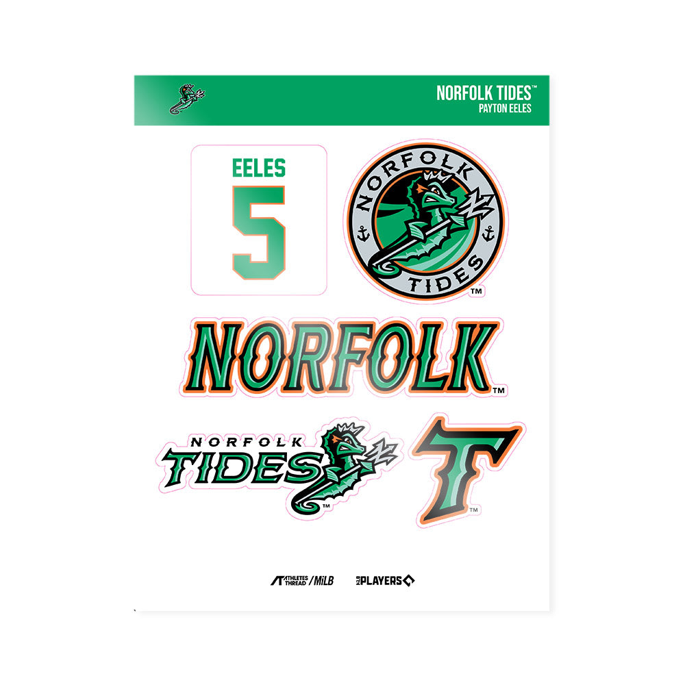 Norfolk Tides - MILB Baseball : Payton Eeles - Sticker Sheet-0